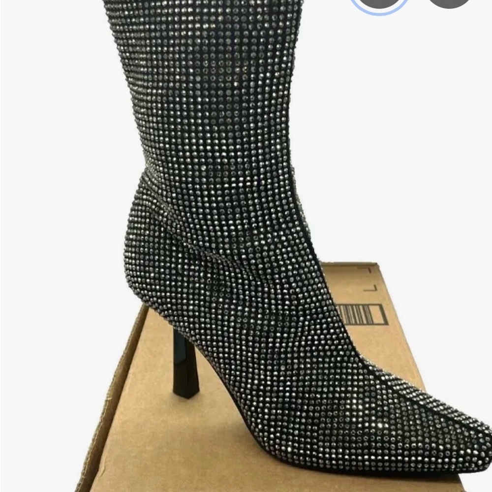Steve Madden Glittering Black Heeled Boots